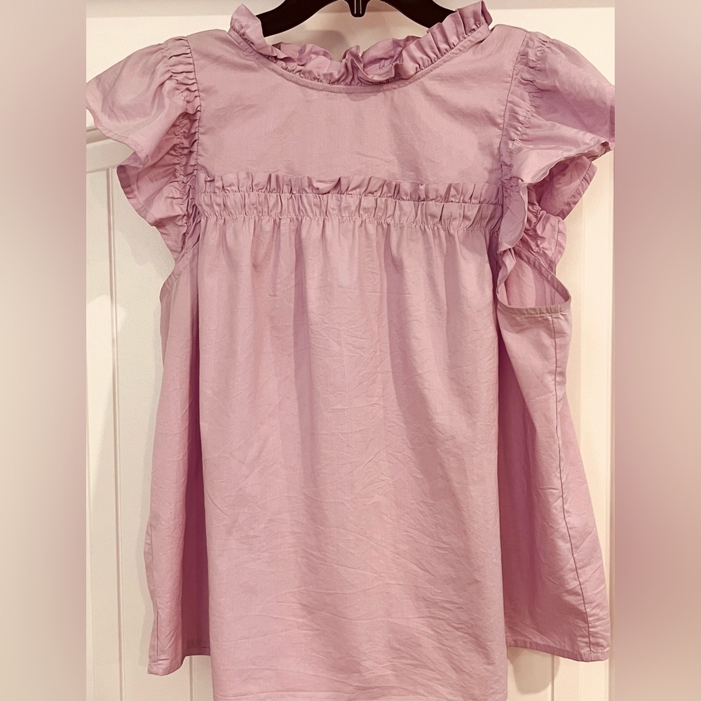 Women’s bundle of 4 Crown & Ivy blouses, Vibrant blue, pretty lilac and 2 white.